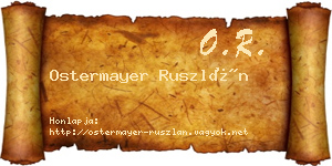Ostermayer Ruszlán névjegykártya